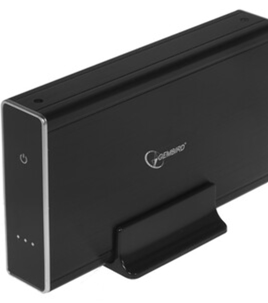 Внешний корпус 3.5' Gembird EE3-U3S-80, черный, USB 3.0, SATA, HDD/SSD, алюминий, сенсорная кнопка, блок питания