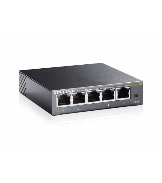 Коммутатор сетевой TP-Link SMB TL-SG105E 5-Port Gigabit Desktop Easy Smart Switch, 5 10/100/1000Mbps RJ45 ports, MTU/Port/Tag-based VLAN, QoS, IGMP Snooping
