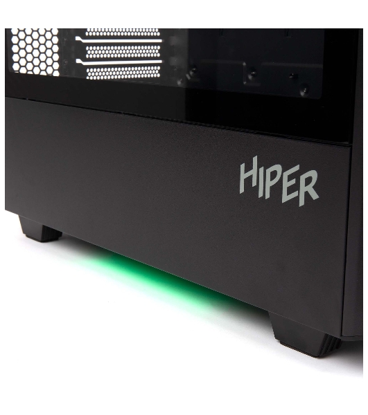 Компьютерный корпус Hiper PB81 черный без БП ATX 3x120мм 2xUSB2.0 2xUSB3.0 audio bott PSU