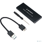 Внешний корпус Gembird EEM2-SATA-1 USB 3.0 для M2 SATA порт MicroB, металл, черный, фото6