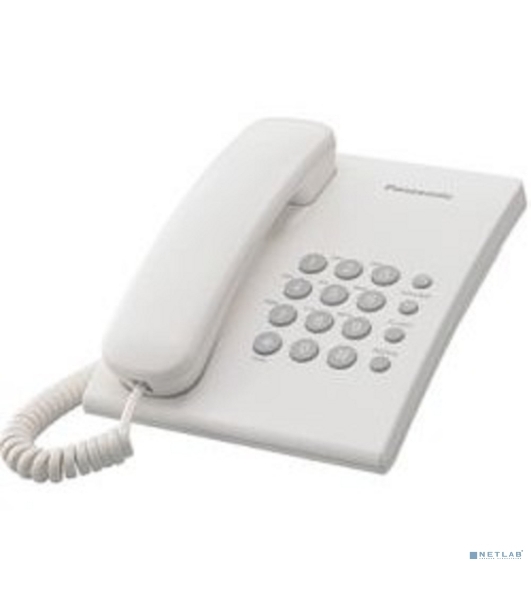 Телефон проводной Panasonic KX-TS2350RUW белый повтор номера, регул-ка громкости, кр.на стену