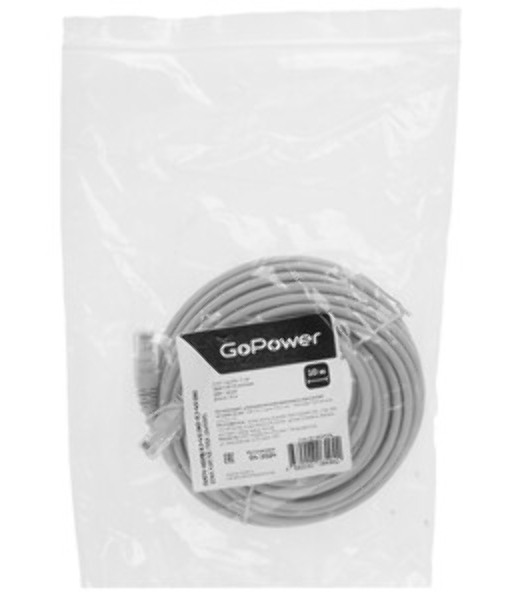 Кабель GoPower PATCH RJ-45(M)-RJ-45(M) 00-00029038 10M серый