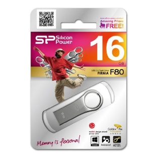 Флешка USB R/W Silicon Power R/W 16Gb Firma F80 SP016GbUF2F80V1S USB 2.0 серебристый