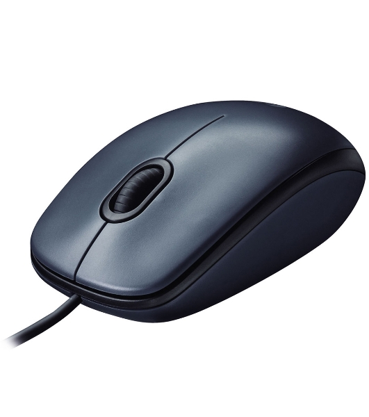 Мышь проводная Logitech M100/100R DARK/GREY (темно-серая/черная), 1000 dpi, USB, кнопки - 3