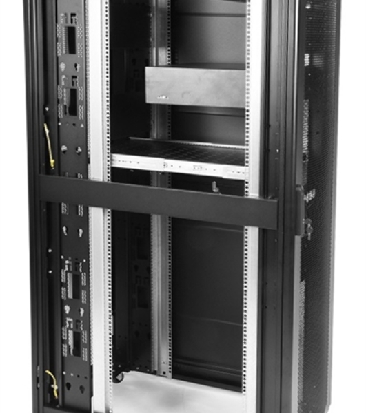 Шкаф серверный ПРОФ напольный 42U (600x1200) дверь перфор., задние двойные перфор., черный, в сборе (ШТК-СП-42.6.12-48АА-9005) (1 коробка)