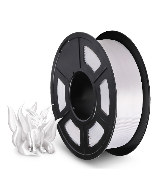 Филамент NVPrint Silk PLA+ White для 3D печати диаметр 1.75мм длина 330 метров масса 1 кг
