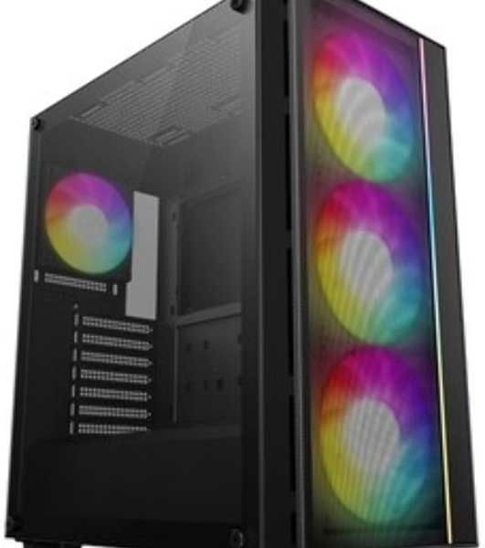 Компьютерный корпус Deepcool MATREXX 55 V4 без БП, боковое окно (закаленное стекло), 3xARGb LED 140мм вентилятора спереди, 1xARGb LED 120мм вентилятор сзади, черный, ATX