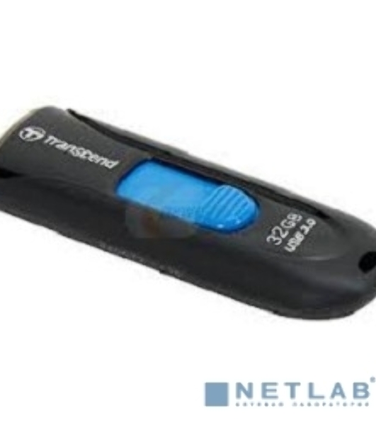 Флешка USB Transcend Jetflash 790 (TS32GJF790K), 32Gb, USB 3.0, R/W 70/25, черный/синий