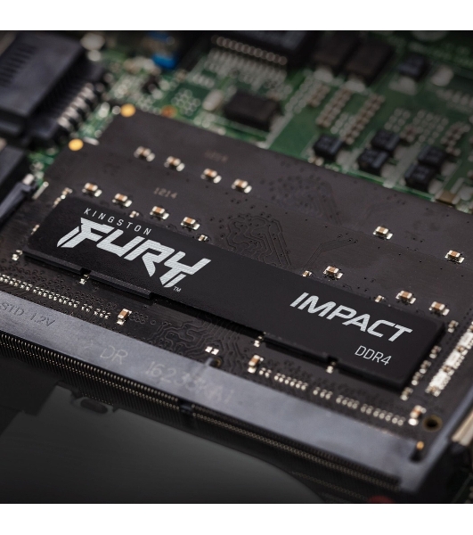 Оперативная память Kingston Fury Impact, DDR5, 16Gb (1x16Gb), 6400MHz, CL38, ECC, SO-DIMM, с радиатором, черный
