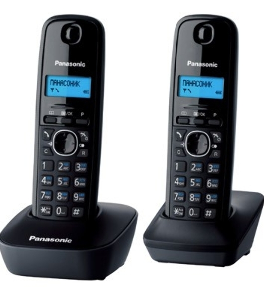 Телефон беспроводной (DECT) Panasonic KX-TG1612RUH (серый) Доп трубка в комплекте,АОН, Caller ID,12 мелодий звонка,поиск трубки