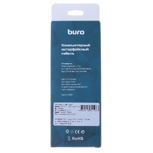 Кабель Buro USB A(m)-USB Type-C (m) черный 1м