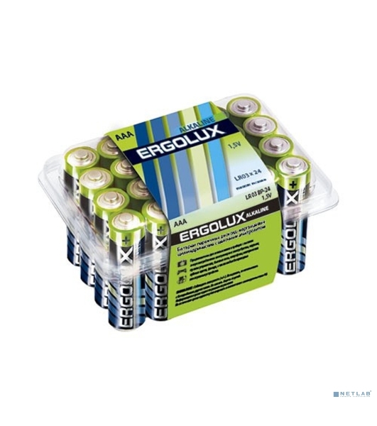 Элемент питания алкалиновый Ergolux LR03 Alkaline BP-24 (уп.24шт)