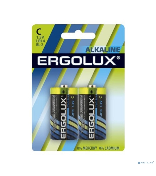 Элемент питания алкалиновый Ergolux LR14 BL-2 LR14 BL-2 1.5В Alkaline (2шт в упаковке)