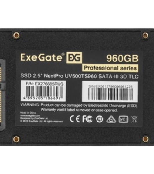 Накопитель SSD ExeGate NextPro UV500TS960, 960Gb, 2.5', SATA, R/W 557/512