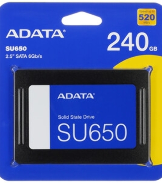 Накопитель SSD ADATA SU650, 240Gb, SATA III, 2.5', R/W 520/450