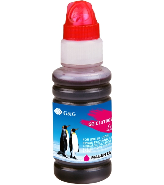 Чернила G&G GG-C13T00S34A пурпурный70мл для Epson L1110, L3151, L3100, L3101, L3110, L3150