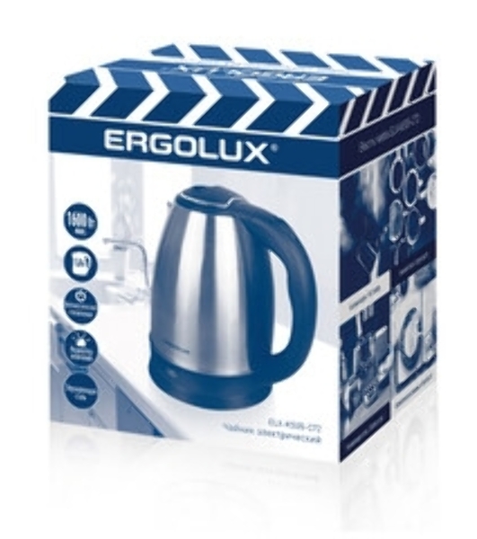 Чайник электрический Ergolux ELX-KS05-C72 ПРОМО18 1.8 л, 1600 Вт, нержавеющая сталь