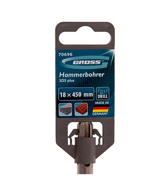 Бур по бетону Gross PRO, 18 х 450 мм, SDS PLUS