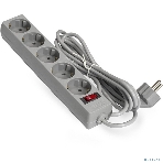 Сетевой фильтр ExeGate EX285800RUS EC-5-5G (5 евророзетки с заземлением, 5м, защита от перегрузки, выключатель с подсветкой, серый), фото2