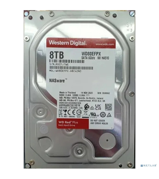 Жесткий диск HDD WD 8Tb, 5640RPM, SATA 3.5' Red Plus NAS 256MB buffer, CMR