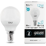 Лампа светодиодная LED Gauss Elementary Шар 12W 920lm E14 4100K, фото2