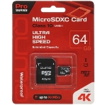 Флеш карта QUMO MicroSDXC 64Gb 90/45 МБ/с UHS-I U3, Pro seria 3.0, адаптер в комплекте SD, красная картонная упаковка, фото5