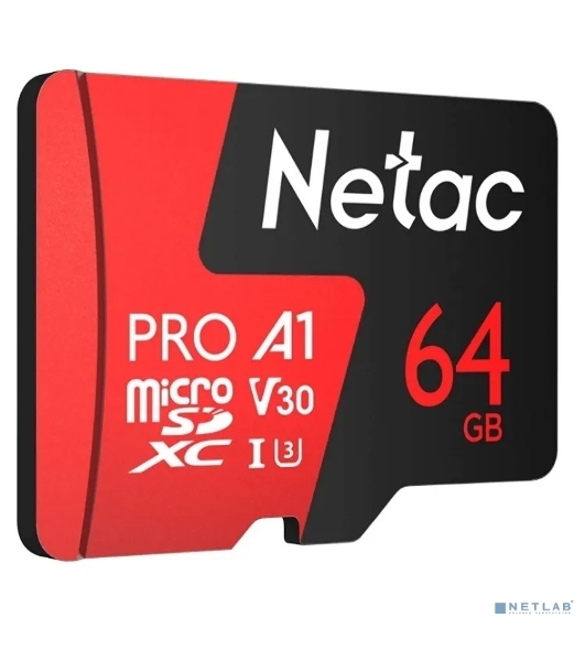 Флеш карта MicroSD card Netac P500 Extreme Pro 64Gb, retail version w/o SD adapter
