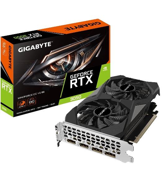 Видеокарта Gigabyte GV-N3050WF2OCV2-6GD PCI-E 4.0 96bit GDDR6 1470/14000 HDMIx2 DPx2 HDCP Ret