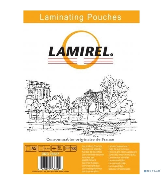 Пленка для ламинирования Lamirel LA-78657 75мкм A5 (100шт) глянцевая