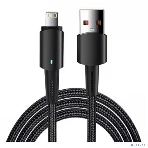 Кабель Rexant USB-A - Lightning для Apple, 2,4А, 1м, в черной нейлоновой оплетке, со световой индикацией, фото4