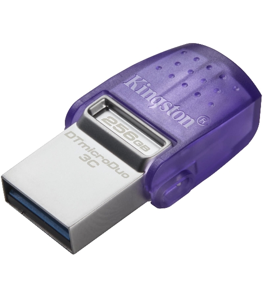 Флешка USB Kingston DataTraveler microDuo 3C (DTDUO3CG3/256GB), 256Gb, USB 3.2 Gen 1/Type-C, R/W 200/15, фиолетовый