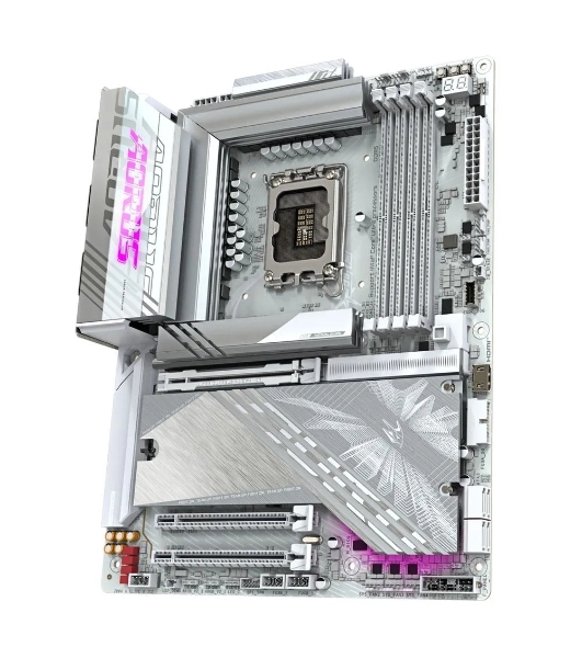 Материнская плата Gigabyte Z890 AORUS ELITE X ICE, LGA 1851, Intel Z890, 4xDDR5, 4xSATA, 5xM.2, 1xPCIe 5.0 x16, 1xPCIe 4.0 x4, 1xPCIe 4.0 x1, 1x 2.5Gb LAN, 4xUSB-A 3.2 Gen 1, 2xUSB-A 3.2 Gen 2, 4xUSB-A 2.0, 1xUSB-C (Thunderbolt 4), 2x3.5 мм, 7.1, ATX