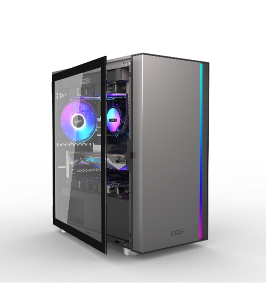 Компьютерный корпус без блока питания PCCOOLER LM300 ARGb BK, Flat Mid Tower, черный, TG, 0.45 SPCC, 1x120мм mATX, mITX 170/330/150мм 2x2.5', 2x3.5', 5xPCI 1xUSB-A 3.0, 2xUSB-A 2.0 375x205x427мм