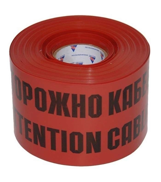 Лента сигнальная Протэкт ЛСЭ-150/100 кр/ч ЛСЭ-150 мм 'Осторожно кабель' 150 мм, 100 м, красно-черная