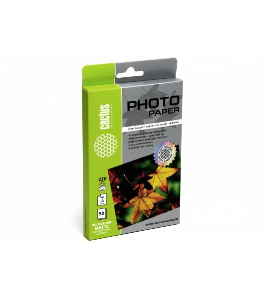 Фотобумага Cactus CS-MA622050DS матовая двусторонняя A6 220 г/м2 50 листов