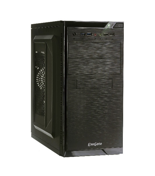 Компьютерный корпус Minitower ExeGate EX272749RUS QA-412U Black, mATX, (без БП), 2хUSB+2хUSB 3.0, Audio