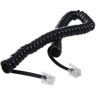 Телефонный шнур витой для трубки Greenconnect 1.0m, RJ9 4P4C (джек) черный, GCR-50963