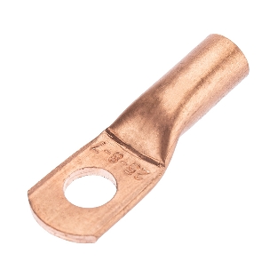 Наконечник медный Rexant ТМ 25-8-7 (25 мм² - Ø8 мм) (в упак. 5 шт.)