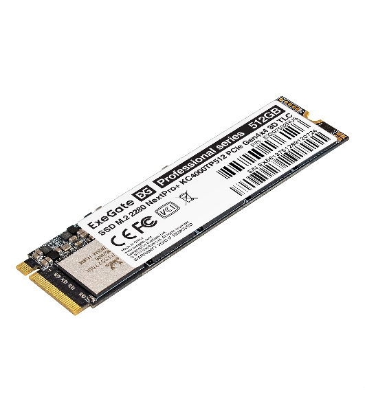 Накопитель SSD ExeGate NextPro+ KC4000TP512, 512Gb, M.2 2280, PCIe 4.0 x4, NVMe, R/W 5000/3600