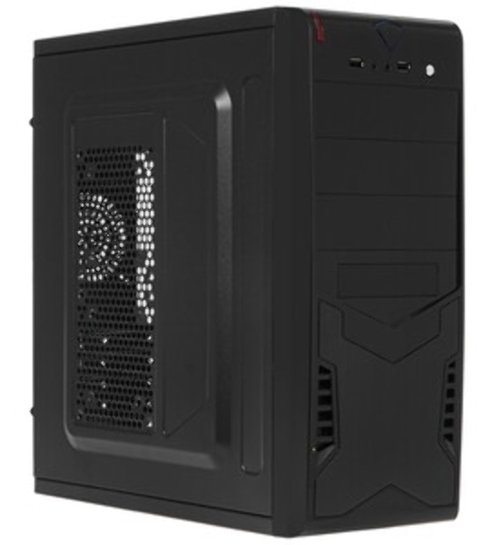 Компьютерный корпус Miditower ExeGate CP-601-UNS350 (ATX, БП UNS350 с вент. 12см, 2*USB, аудио, черный)