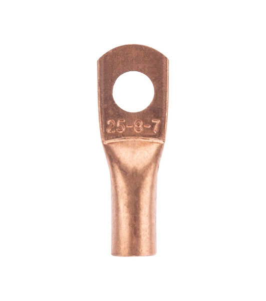 Наконечник медный Rexant ТМ 25-8-7 (25 мм² - Ø8 мм) (в упак. 5 шт.)