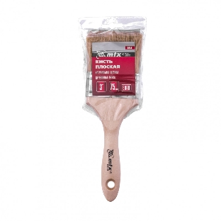 Кисть плоская 'Евро' 3', натуральная щетина, деревянная рукоятка MTX 83056