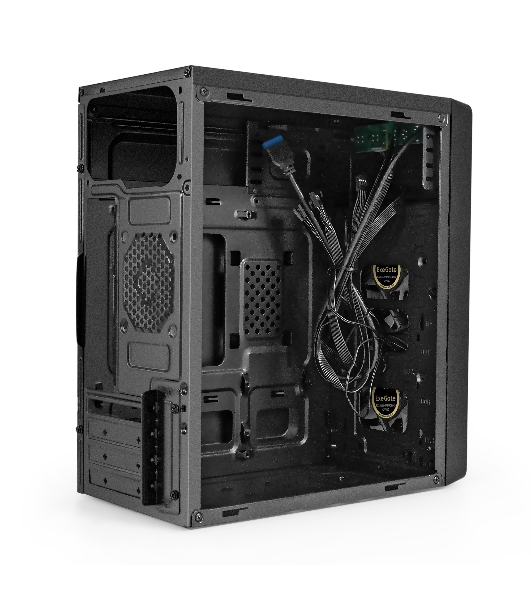 Компьютерный корпус Minitower ExeGate mEVO-7803-XP600 (mATX, БП XP600 с вент. 12см, 2*USB+1*USB 3.0, HD аудио, черный, 2 вент. 12см с RGb подсветкой)