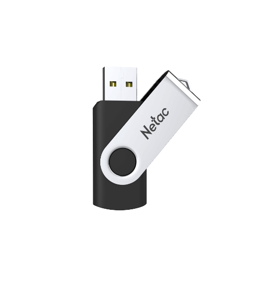 Флешка USB Netac U505 (NT03U505N-064G-20BK), 64Gb, USB 2.0, R/W 70/30, черный/серебристый