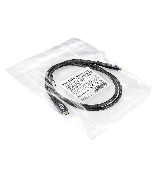 Кабель для зарядки ExeGate EX-CCP-USB4.0-CMCM-QC-1.0 (USB4.0 USB Type-Cm/Cm, 40Gbit/s, 5A, 240W, PD3.1/QC4.0, 1м)