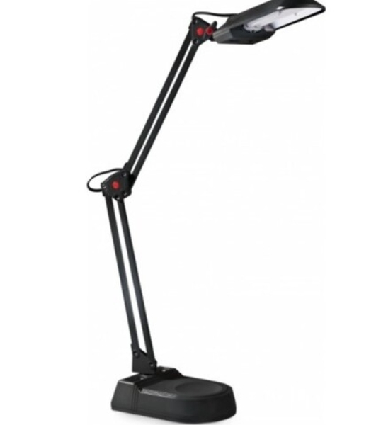 Лампа настольная Camelion KD-017A С0211W черный в к-те база+струбцина