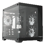 Компьютерный корпус HSPD F330, Panoramic Mini-tower, черный, TG, 0.5 SPCC, 3x120мм ARGB mATX, mITX 160/400/200мм 1x2.5', 2x3.5', 4xPCI 1xUSB-C 3.0, 2xUSB-A1.0 428x280x375мм, фото18