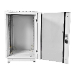 Шкаф коммутационный ЦМО ШТК-М-18.6.6-1ААА-9005 18U 600x600 мм пер. дв. стекл задн. дв. стал.лист 2 бок. пан. направл. под закл.гайки 270 кг черный, фото2