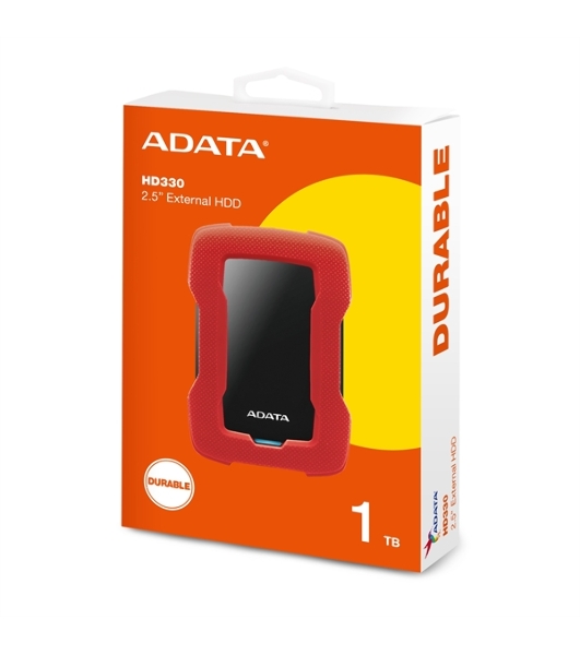 Внешний HDD 2.5' ADATA HD330, 1TB, USB 3.2 Gen 1 Type-A, 5400 rpm, красный
