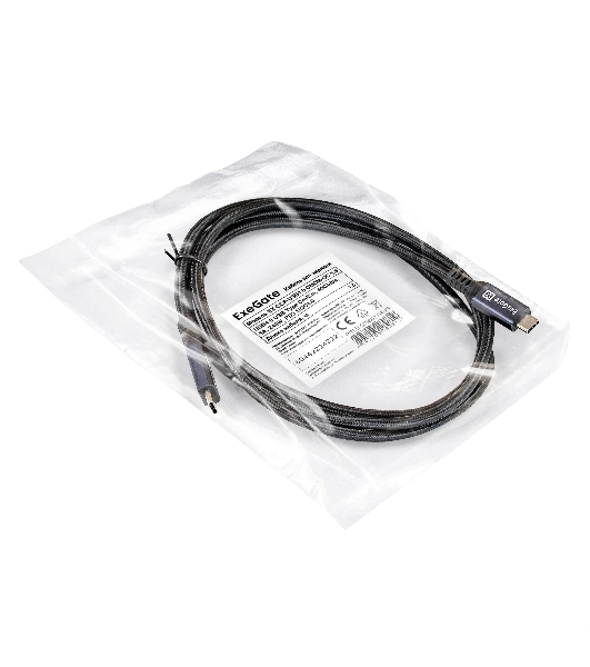 Кабель для зарядки ExeGate EX-CCP-USB4.0-CMCM-QC-1.5 (USB4.0 USB Type-Cm/Cm, 40Gbit/s, 5A, 240W, PD3.1/QC4.0, 1,5м)